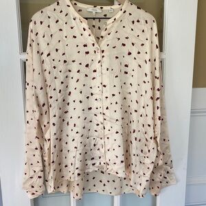 Vince Cream and Red Button Down Shirt